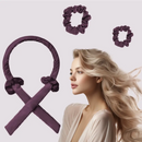 Purple Satin Haarkurler und Haargummis im Premium Seiden Lockenset Lila