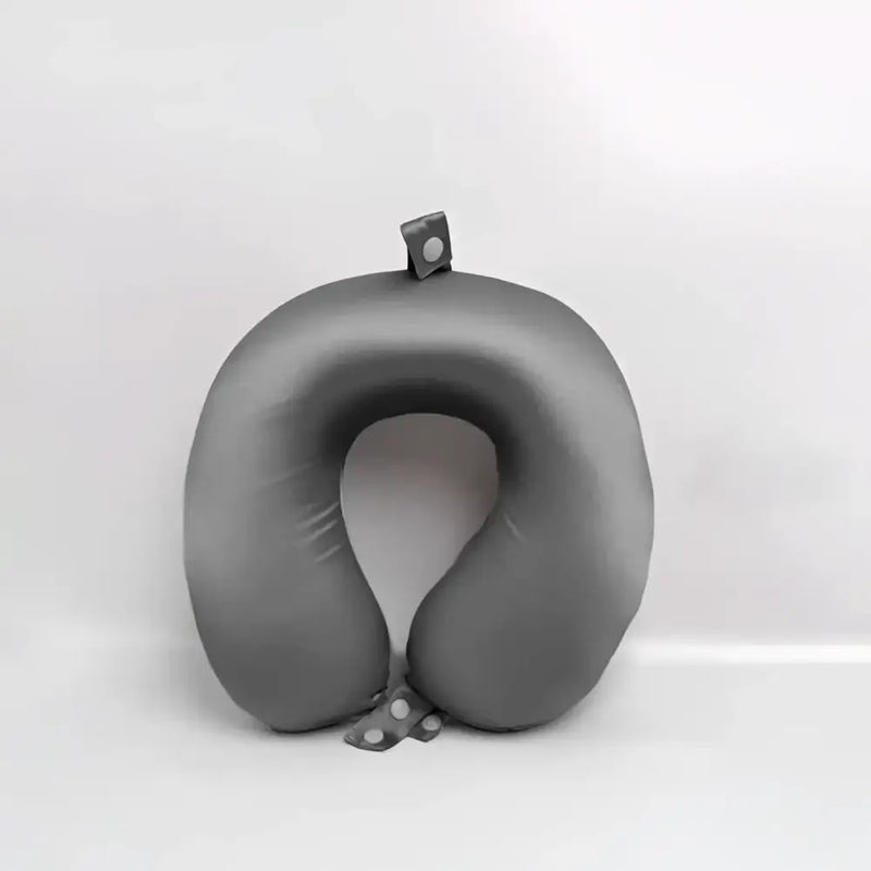 Oreiller de voyage en soie gris foncé