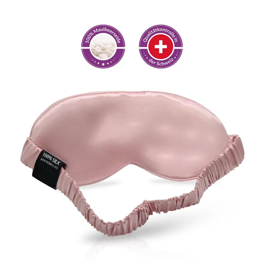 Rosa Schlaf-Seidenmaske aus pinkem Seidenstoff, angenehm weich und luxuriös