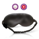 Schwarze Schlaf-Seidenmaske aus Seidensatin für besten Schlaf und Lichtblockierung