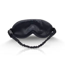 Schwarze Satin-Schlafmaske mit Elastikband für angenehmen Schlaf und maximalen Komfort