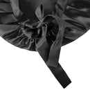 Schwarze Seidenhaube mit Bändern und Schleifen für eleganten Schutz