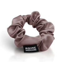 Seiden-Scrunchie Lila mit mauvem Satin, eleganter Haarschmuck