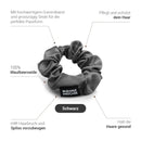 Graue Seidenscrunchie Schwarz für Damen, eleganter Haarschmuck aus Seide