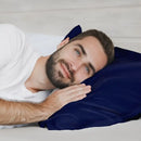 Navyblaues Seidenkissenbezug aus Satin für luxuriösen Schlafkomfort