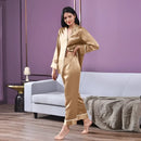 Goldsilk Pyjama Set für Damen aus 100% reiner Seide in Beige, zweiteilig
