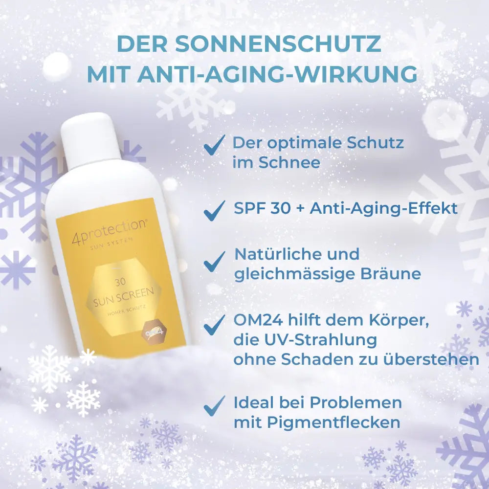 Sonnencreme Flasche mit Anti-Aging Eigenschaften für den Sonnenschutz SPF 30