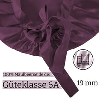Plumfarbige Seidenhaube mit Bändern für nachhaltigen Schutz und eleganten Stil