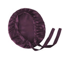 Violette Seidenhaube mit Bändern aus lila Satin für soften Schlaf und Haarpflege