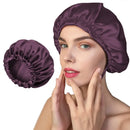 Violette Seidenhaube mit Gummiband, satin Haarbonnet für schonendes Schlafen