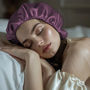 Satin Schlafbonnet Violette Seidenhaube mit Gummiband für eleganten Schlafkomfort